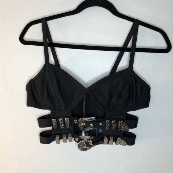 Forever 21 Tops - Western Buckle Top with western buckle features in silver hardware.